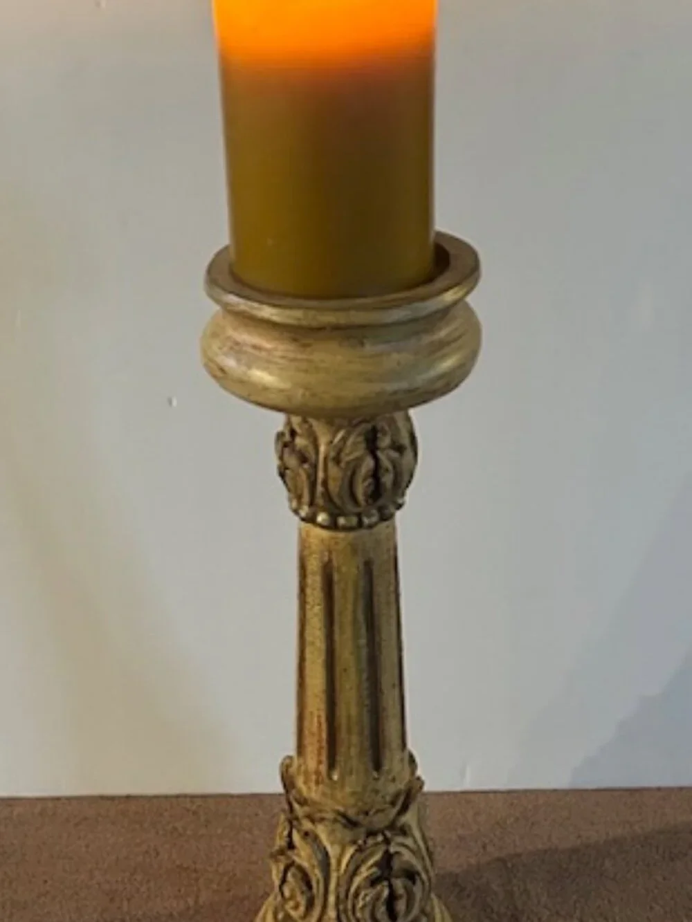 Ornate Mexican Fluted Column Pillar Candlestick Candle Holder